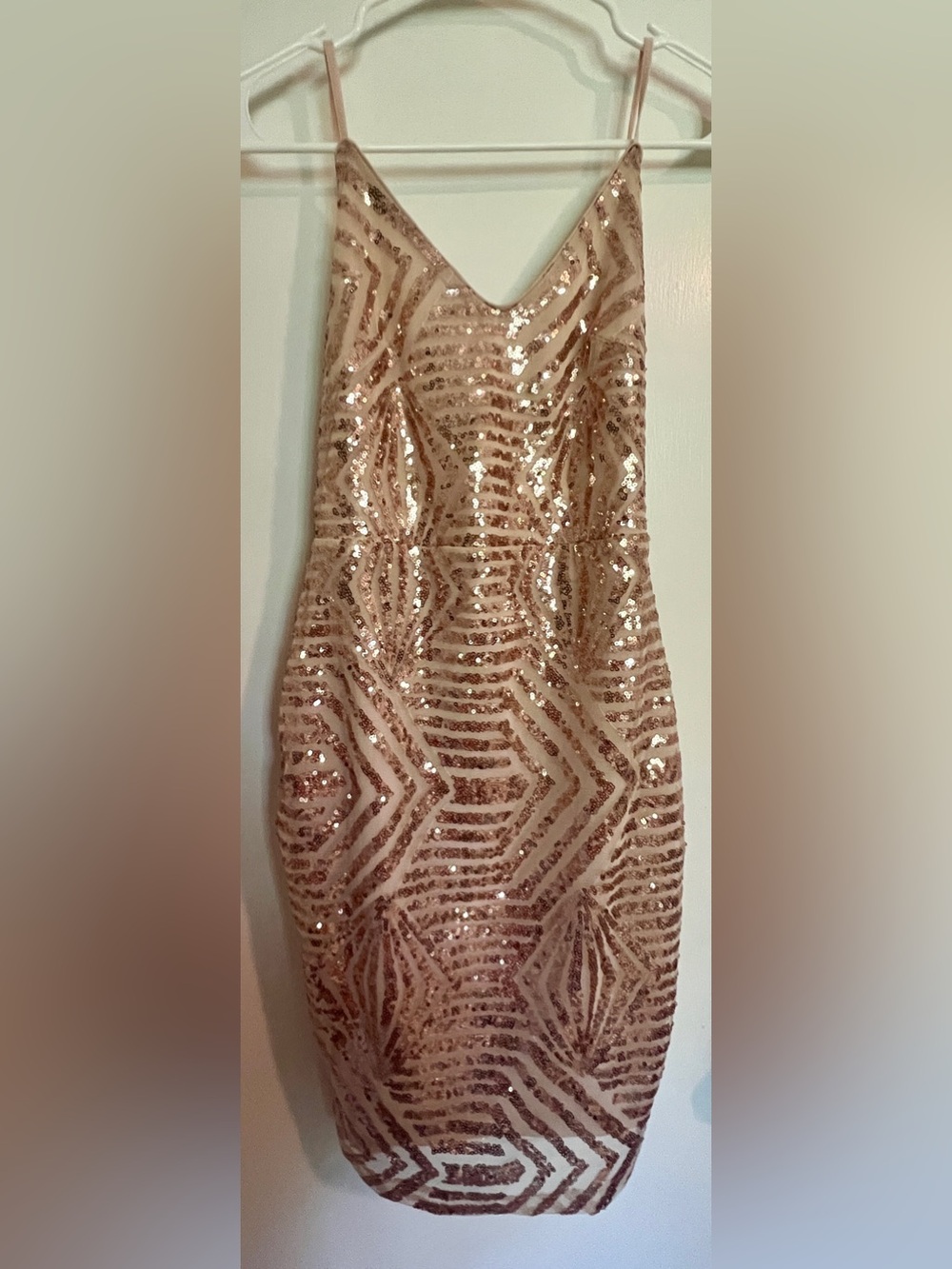 Lulu's Rose Gold Sequin Mini Dress
